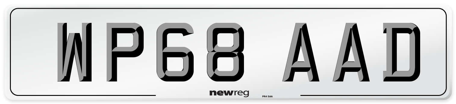 WP68 AAD Number Plate from New Reg